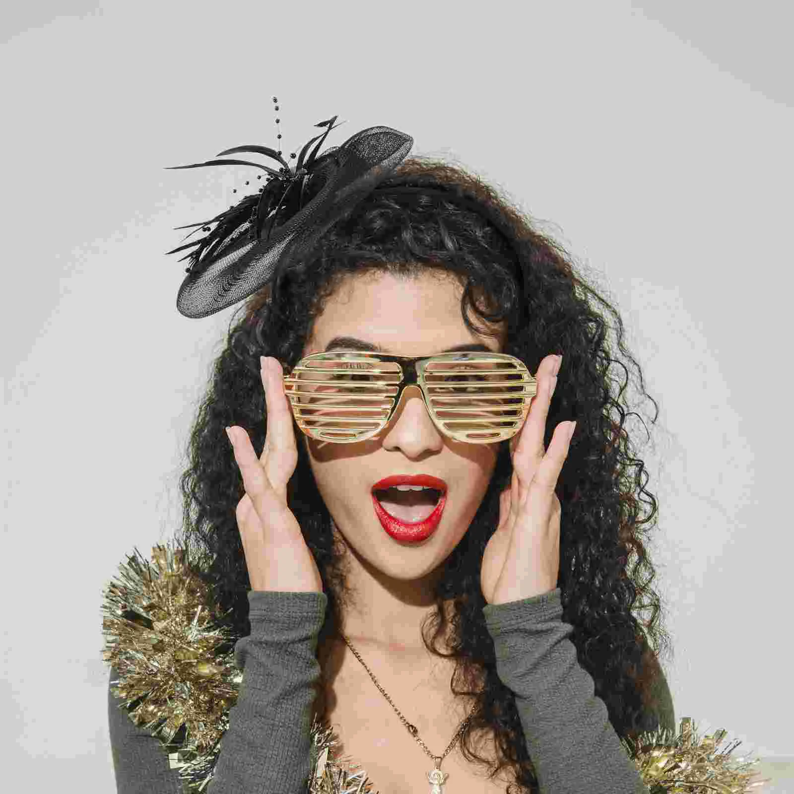 Розовые банты для волос сетчатая повязка на голову с перьями вечерние головные