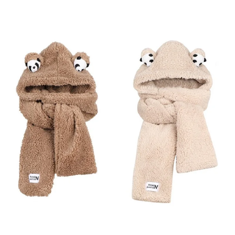 

COZOK зимняя цельная шапка в виде панды Женская плюшевая шапка с защитой ушей модели шарфов для взрослых и детей праздничный подарок