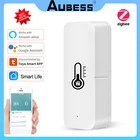 Датчик температуры и влажности Tuya Wi-Fi Zigbee, комнатный гигрометр-контроллер для умного дома, приложение для мониторинга для Alexa Google Home