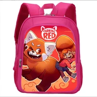 2022 disney turning red childrens school bag 13 inch double layer cartoon pink kindergarten girls backpack