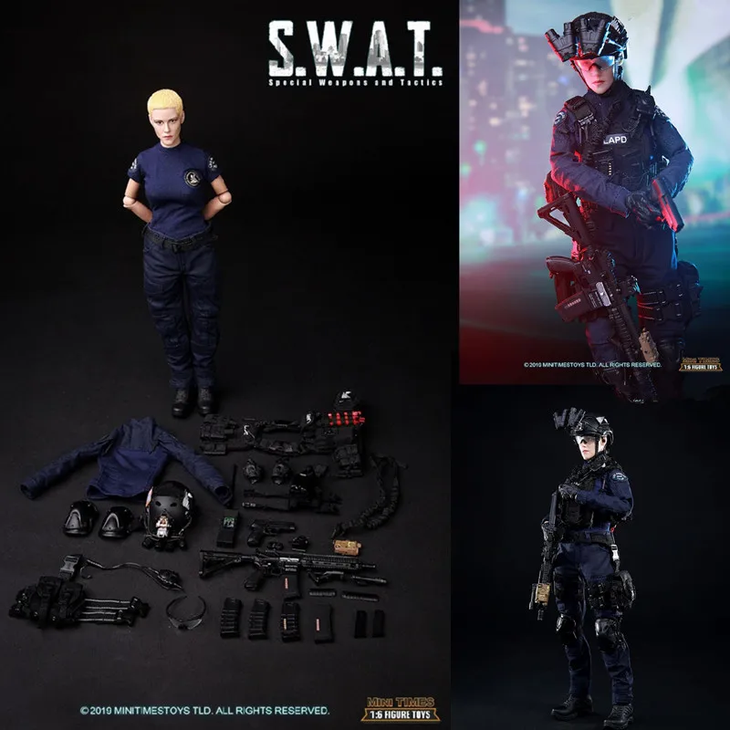 

MiniTimes Toys SWAT M016 Special Weapon Tactics LAPD Female Full Set Action Figure Model For 12 Inch Action Figure Collection