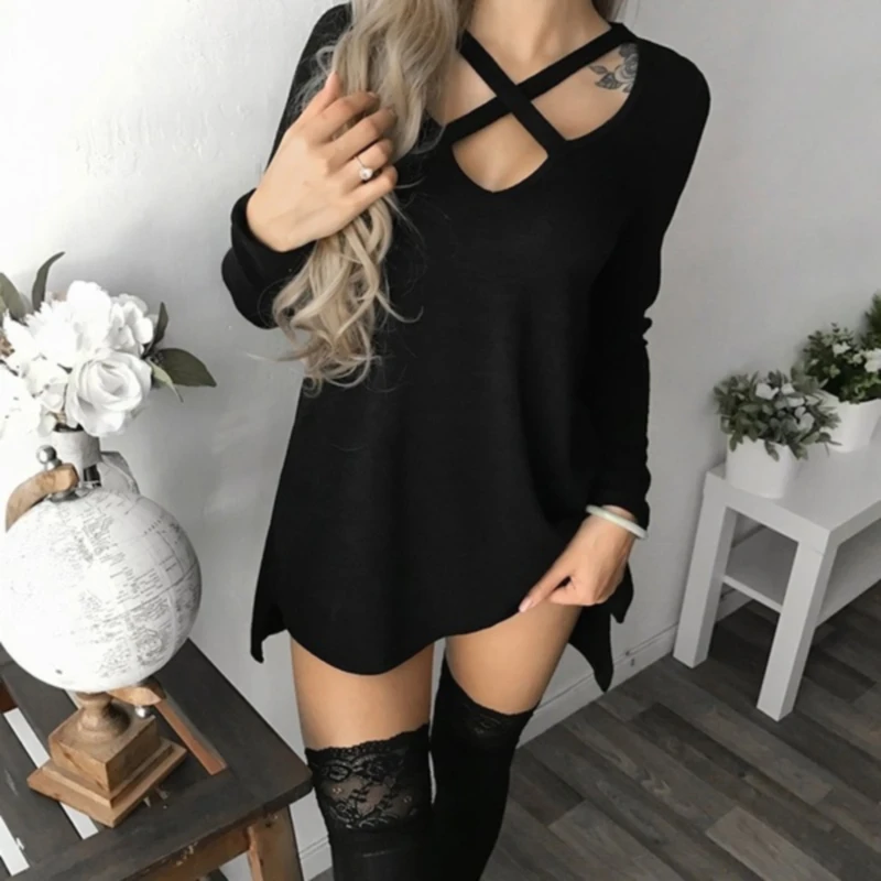 

Women Summer Dresses New Long Sleeve Dress Asymmetric Hem Loose Casual Dress Fashion