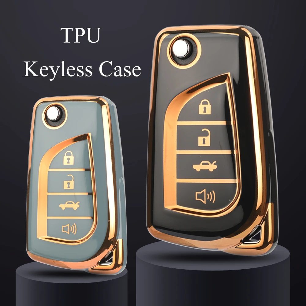 Jingyuqin 4BTN мягкий чехол из ТПУ для дистанционного ключа автомобиля FOB Toyota Hilux Corolla