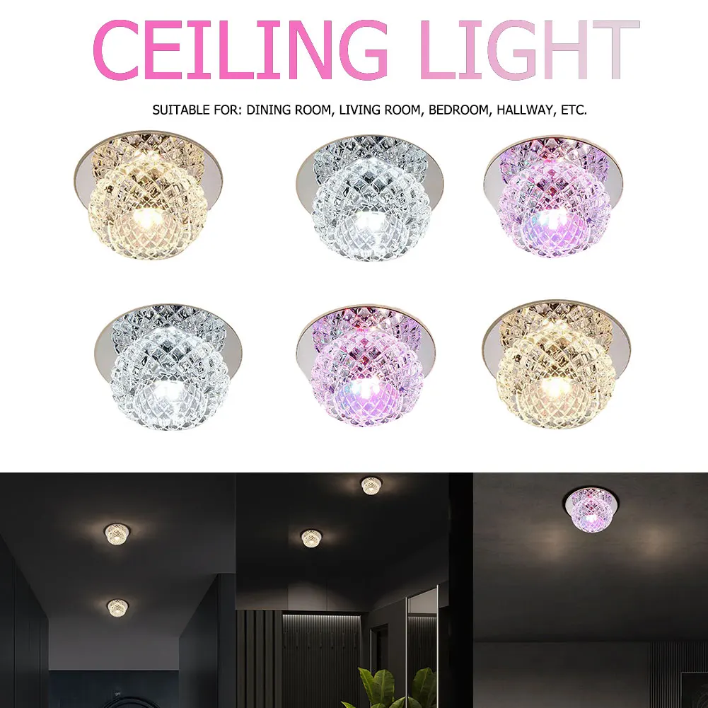 

5W 220V UV Luxurious Crystal Energy Saving Pendant Lamp Simple Super Bright Luminaire Home Decoration Large Lighting Area
