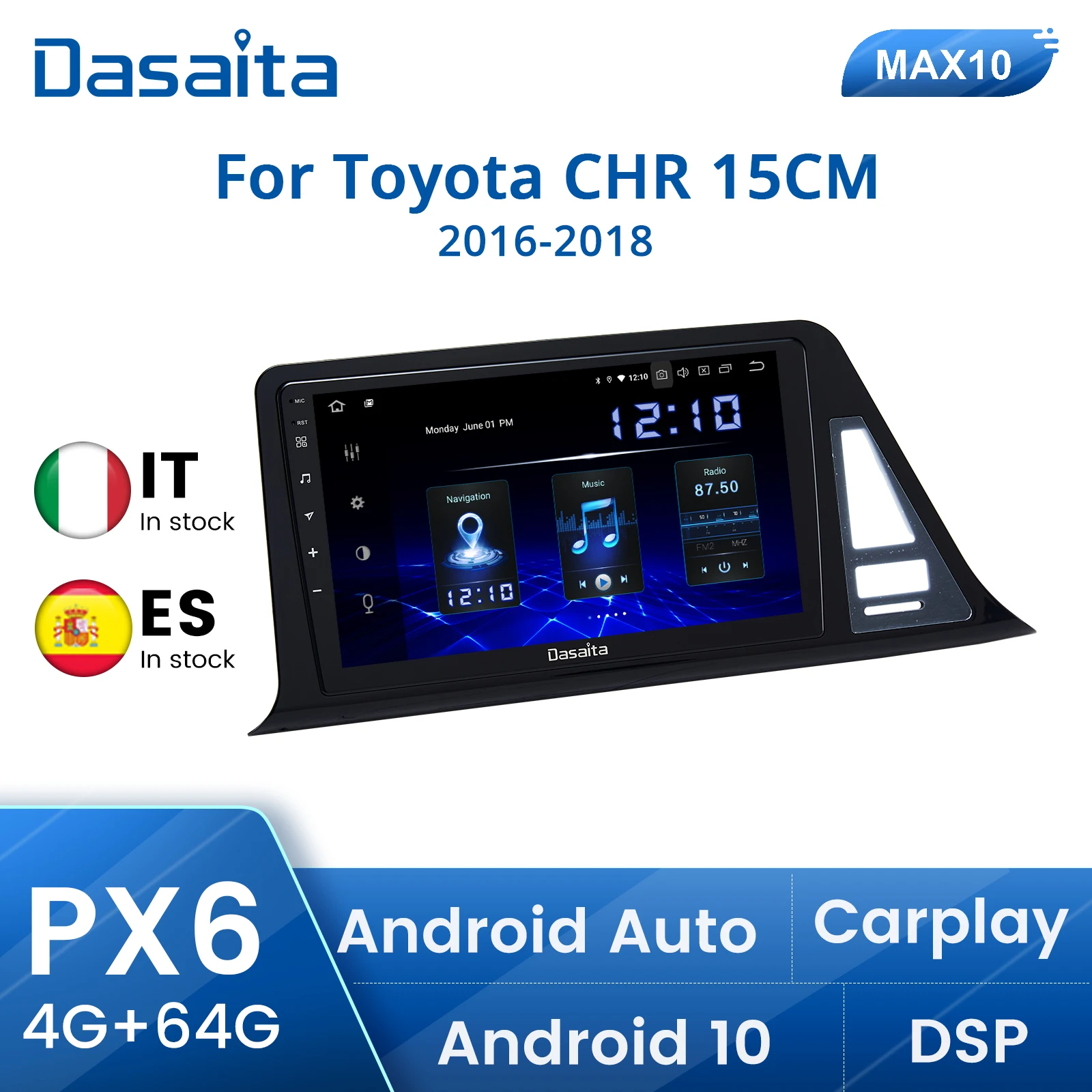 Dasaita One Din радио для Toyota CHR 15 см C-HR 2016 2017 2018 Автомобильная интеллектуальная система