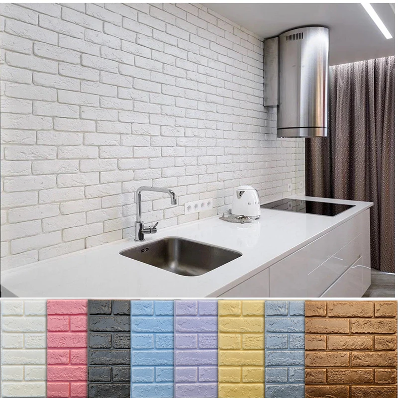 

3d Decorative Wall Stickers Self Adhesive Wallpaper Panels Home Decor Living Room Bedroom House Decoration Bathroom Brick Tiles