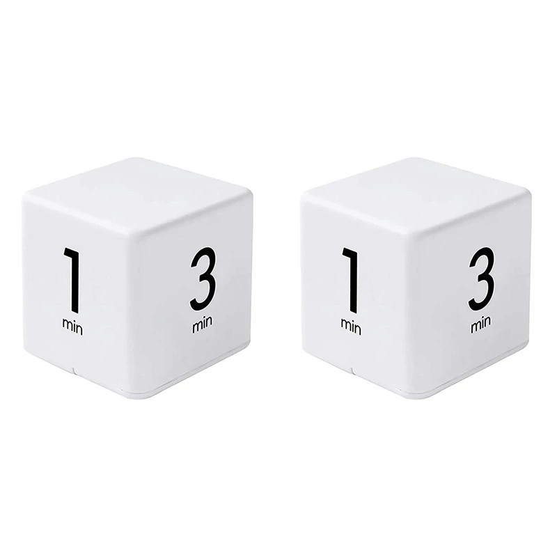 

2 PCS Square Timer Kitchen Timer Gravity Sensor Flip Timer for Time Management and Countdown Settings 1-3-5-10 Minutes