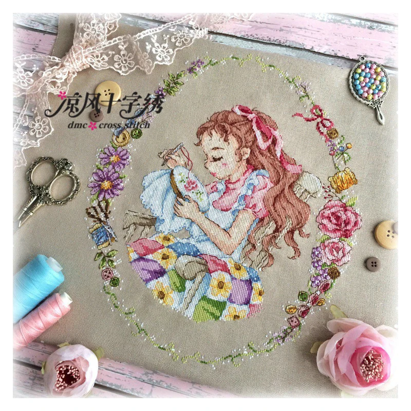 Amishop Золотая коллекция, милый Набор для вышивки крестиком, время для себя, вышивка, хобби, SO G119