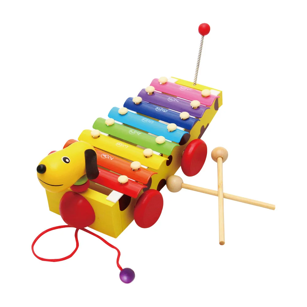 

Yellow Dog Eight-tone Knocking The Piano Wooden Musical Instruments Toy Kids Percussion Orff Cognitive Baby