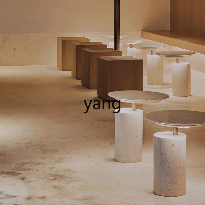 LH terrazzo edge few designer milk tea shop small round table Internet celebrity coffee simple