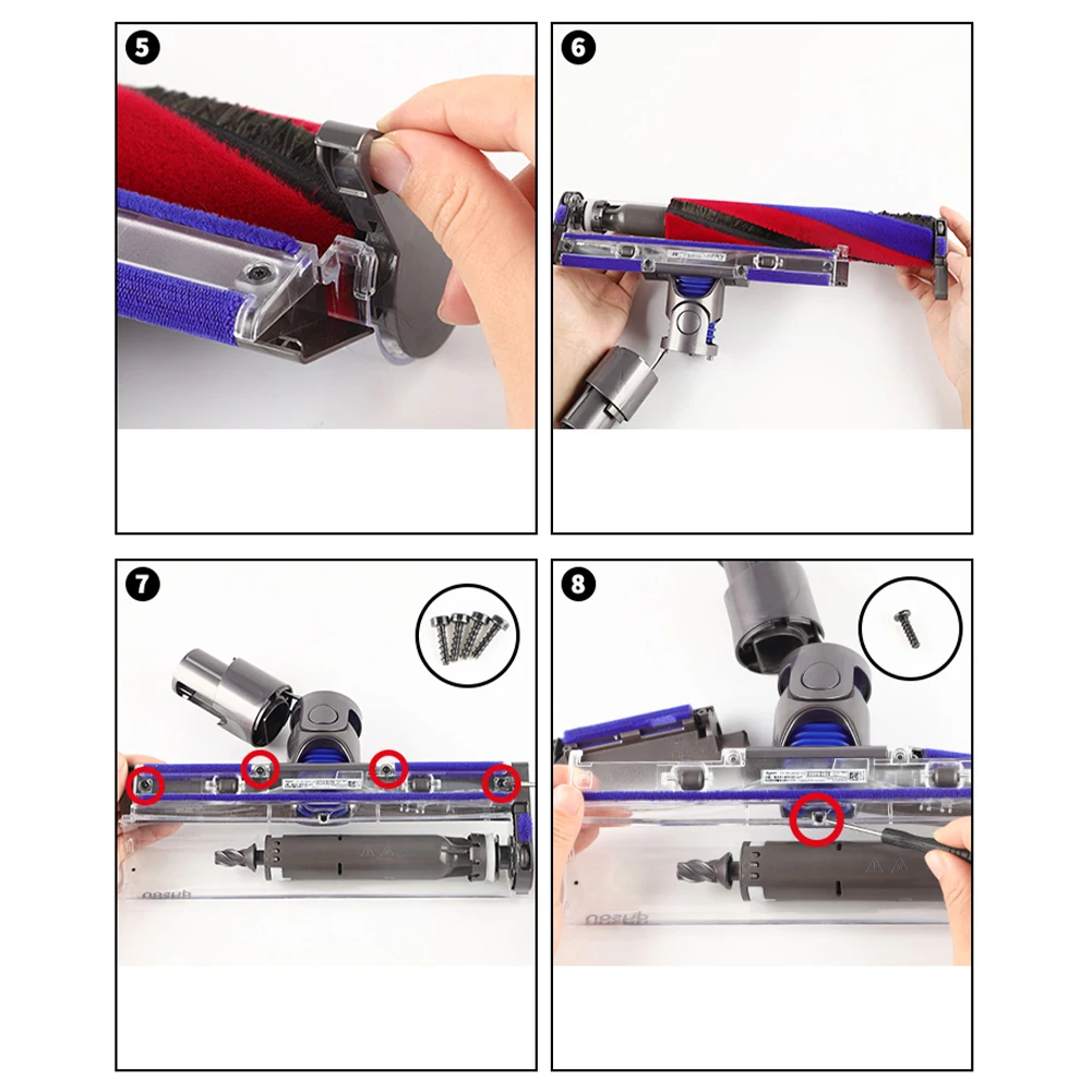 

Vacuum Cleaner Roller Suction Hose For Dyson V8 V10 V12 Slim Household Cleaning Tool Replacement Screwdriver Durable