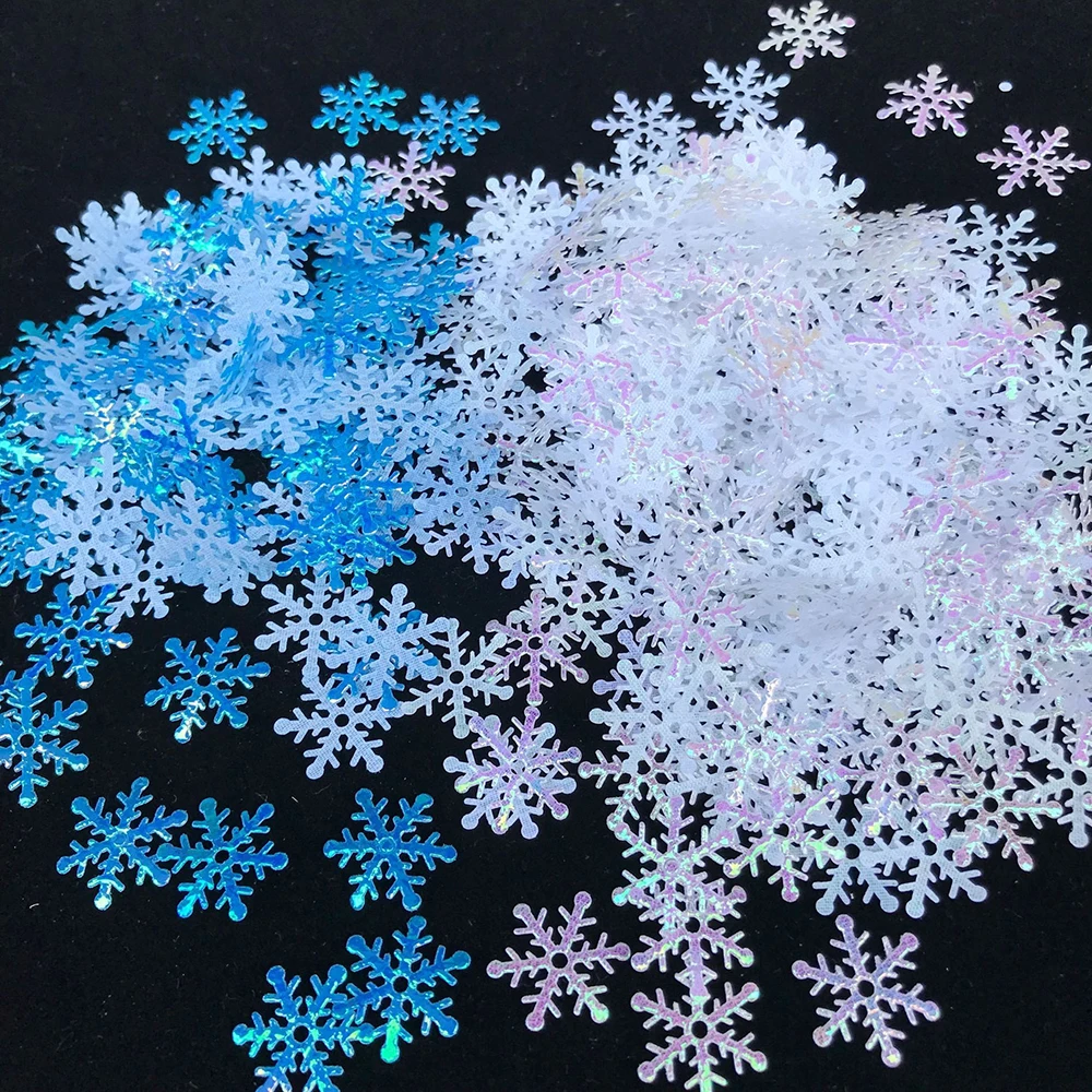 

100/200/300PCS Christmas Snowflakes Confetti Xmas Tree Ornaments Christmas Gifts Snowflakes Accessories DIY Party Decorations