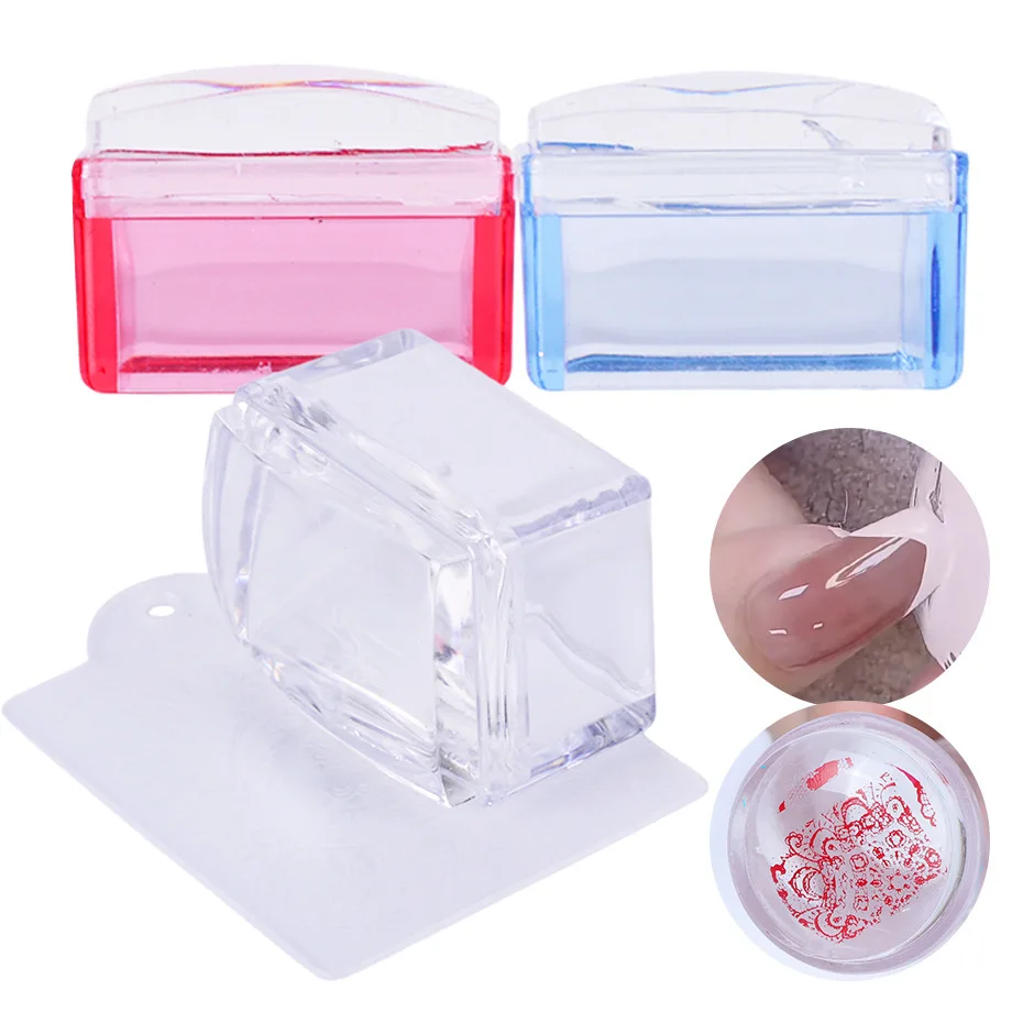 

Silicone Transparent Nail Art Stamping Kit For Manicure Plate Stamp Stencil Template Seal Print Stamper Scraper Tools