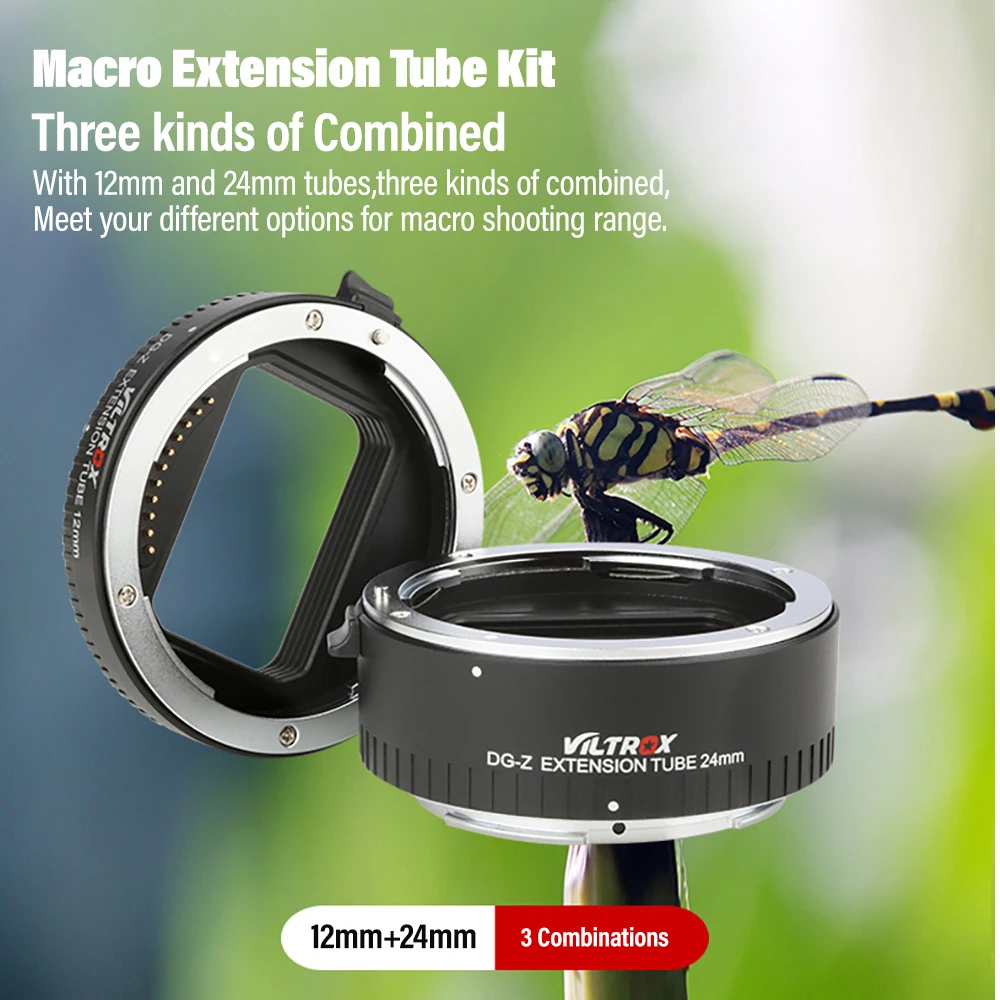 Фото Адаптер-удлинитель для макросъемки AF Macro Extension Tube Lens Adapter Viltrox DG-Z Nikon Z с автофокусом для камер Nikon Z (Z6 II, Z7, Z50, Z7 II, Z5, Z9, Zfc) №2