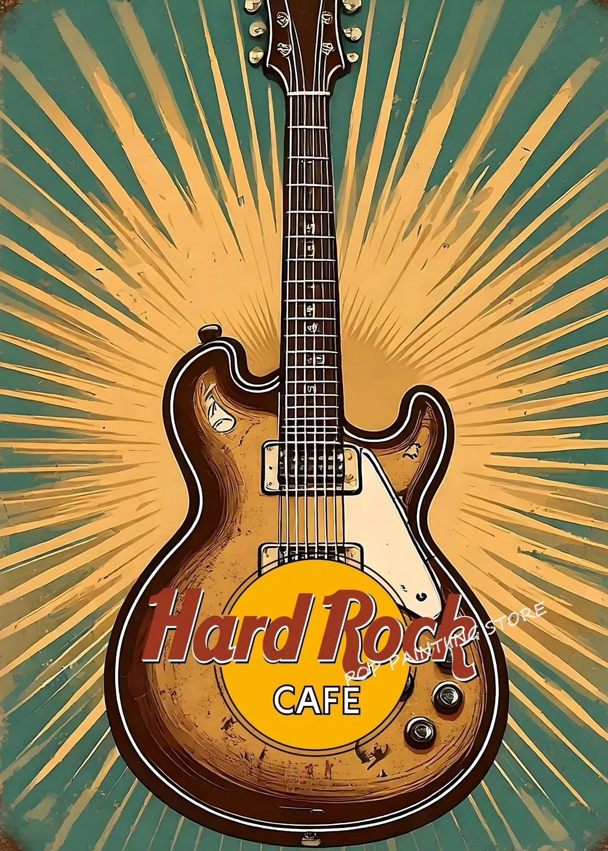 

Винтажный постер с гитарой