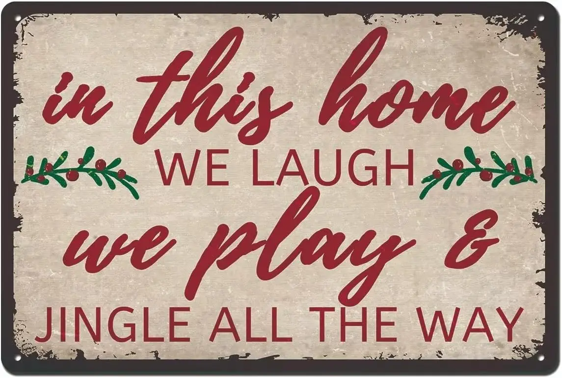 В этом доме мы смешно это играть и смешно все пути 12x16 дюймов металлический жестяной знак для домашнего декора стен Рождественский Декор