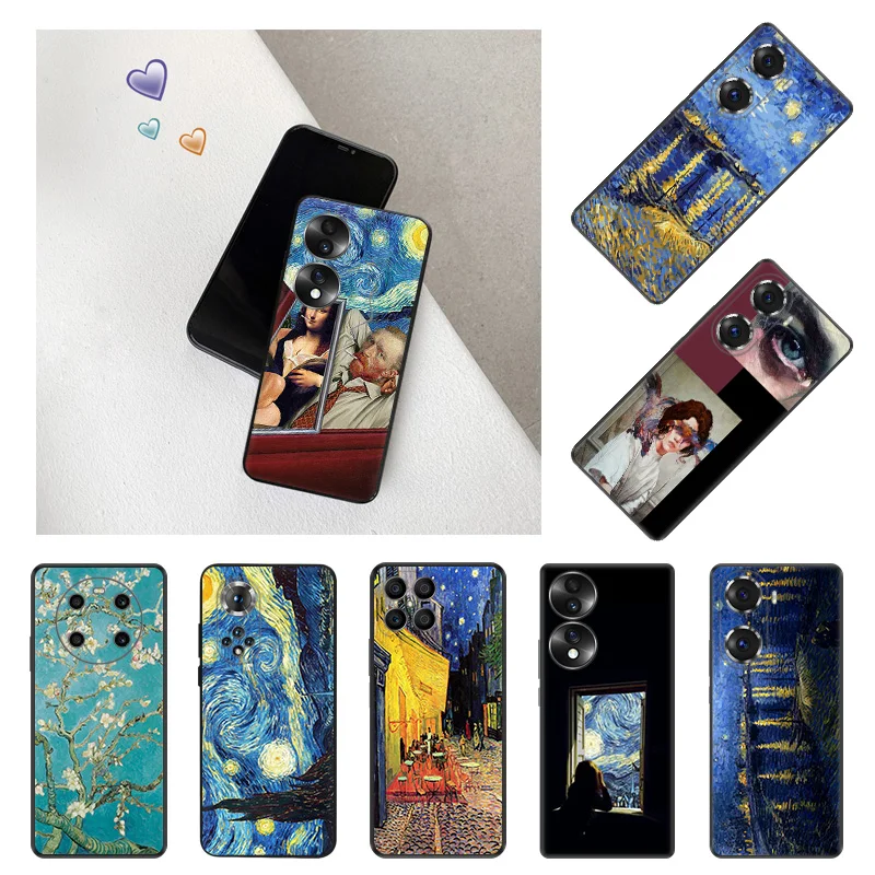Матовый чехол для телефона Honor Play 6T 6C 9A X9 X8 X7 X6 X40 70 60 50 Lite 20 Magic4 30i 8X Van Gogh