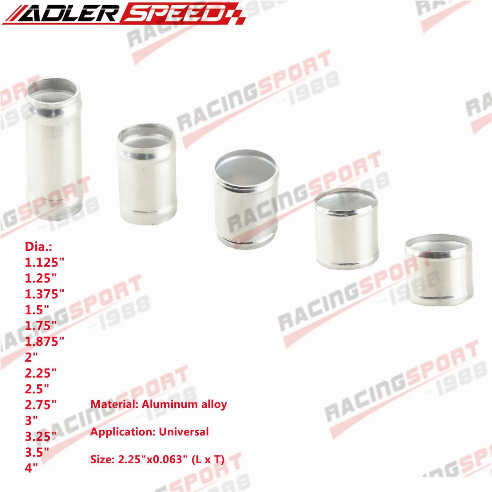 

Универсальный переходник для шланга 1,25 дюйма/1,375 дюйма/1,875 дюйма/3,25 дюйма, соединительный элемент для труб, силиконовый алюминиевый сплав