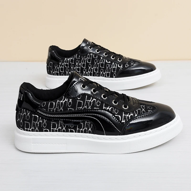 Мужские кроссовки на толстой подошве черные дышащие повседневная обувь для