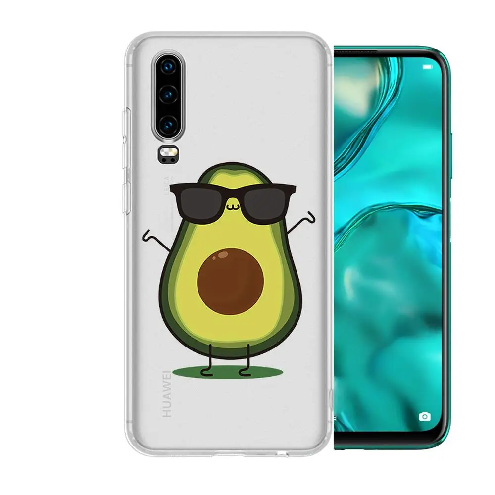 Модный авокадо аниме чехол для телефона Huawei p50 P40 P30 P20 P10 P9 P8 Lite E Pro Plus Etui оболочка