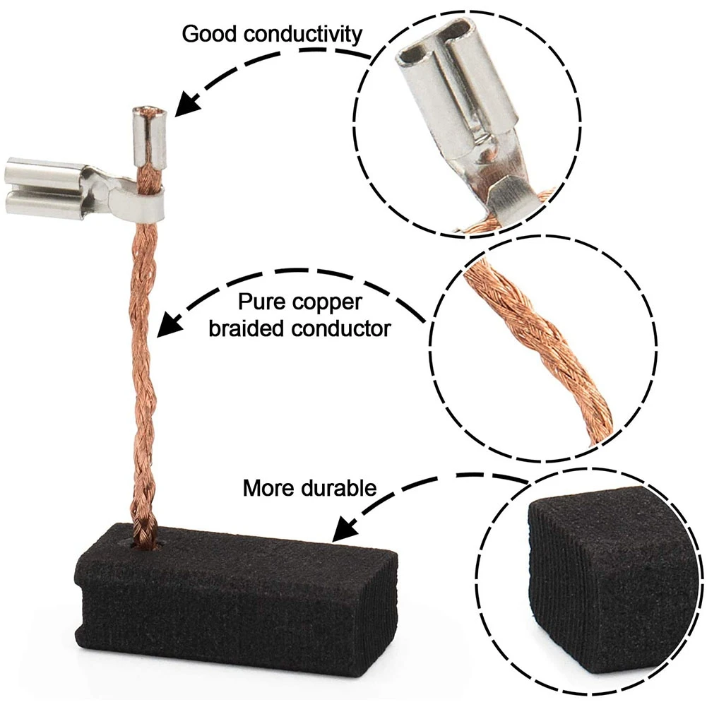 4 шт. Угольная щетка для маршрутизатора Dewalt DWP611 Porter Cable 450 замена DWP611PK A27343 (6X9X19.5 мм)