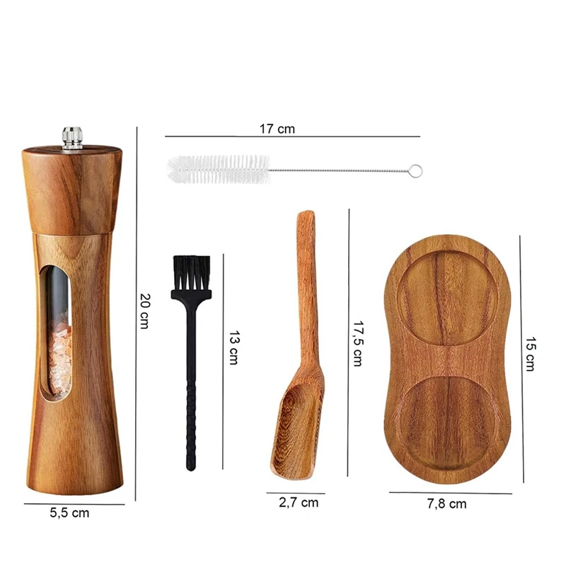 Мельница для перца Деревянная мельница соли и Ручная специй с регулируемой