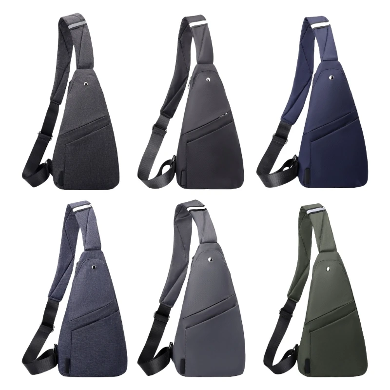 E74B Мужская сумка через плечо с одним ремешком и несколькими карманами. Легкая