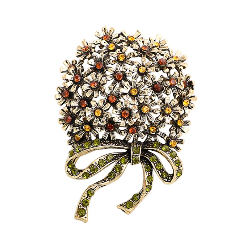 

Vintage Style Color Bow Corsage with Fashion Brooch Clothing Accessories Pins for Women