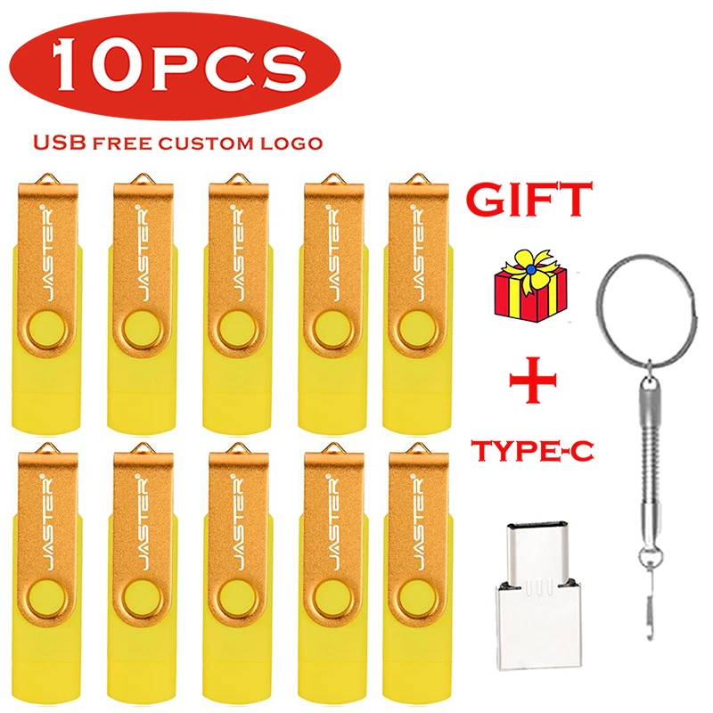 

10PCS/Lot Free Logo 128GB Micro USB Flash Drive Mobile Phone 64GB Memory Stick Free Key Chain Pen Drives Free TYPE-C Adapters