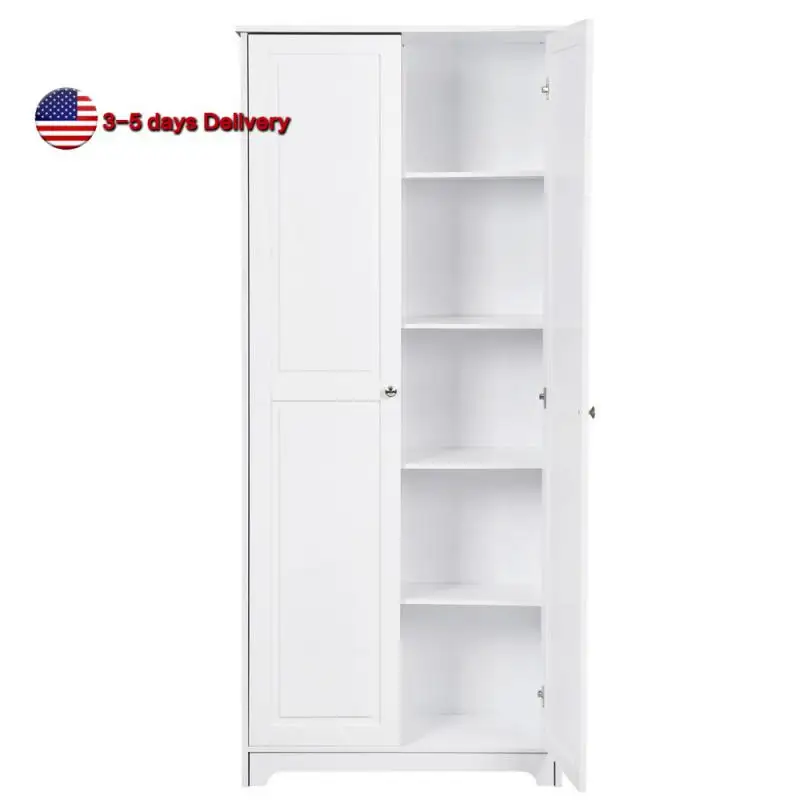 

2-door High Wardrobe Home Office Storage Cabinet Kitchen Cabinet For Cloakroom Storage Bedroom Cabinets Furniture White