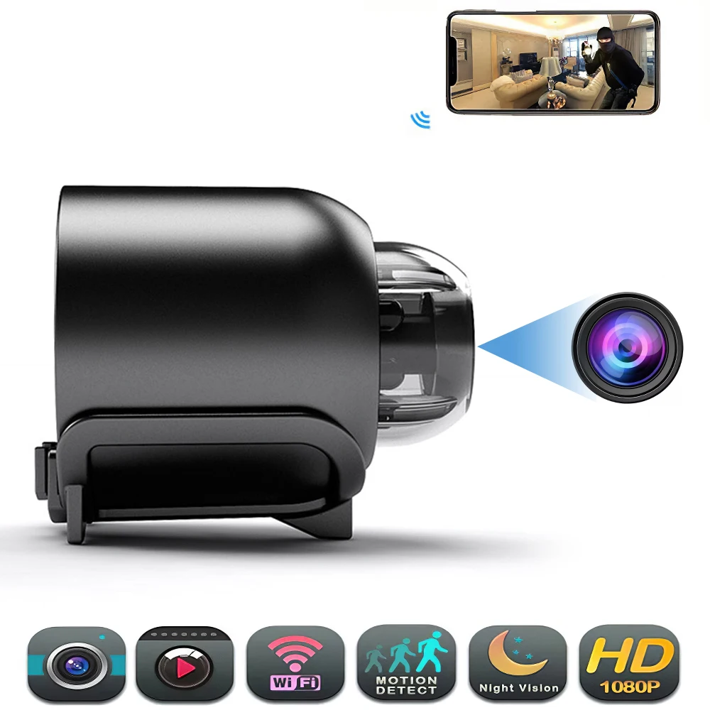 

Mini Camera Wireless IP Wifi Surveillance Camera 1080P HD Home Night Vision Remote Monitoring 140° Wide Angle Micro Baby Camera