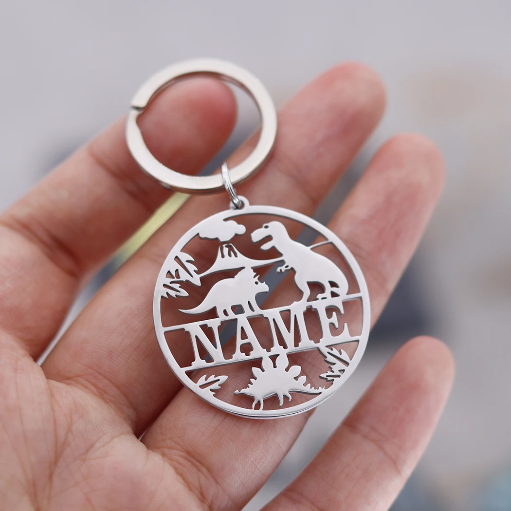 Брелок с динозавром из нержавеющей стали на заказ для женщин и мужчин