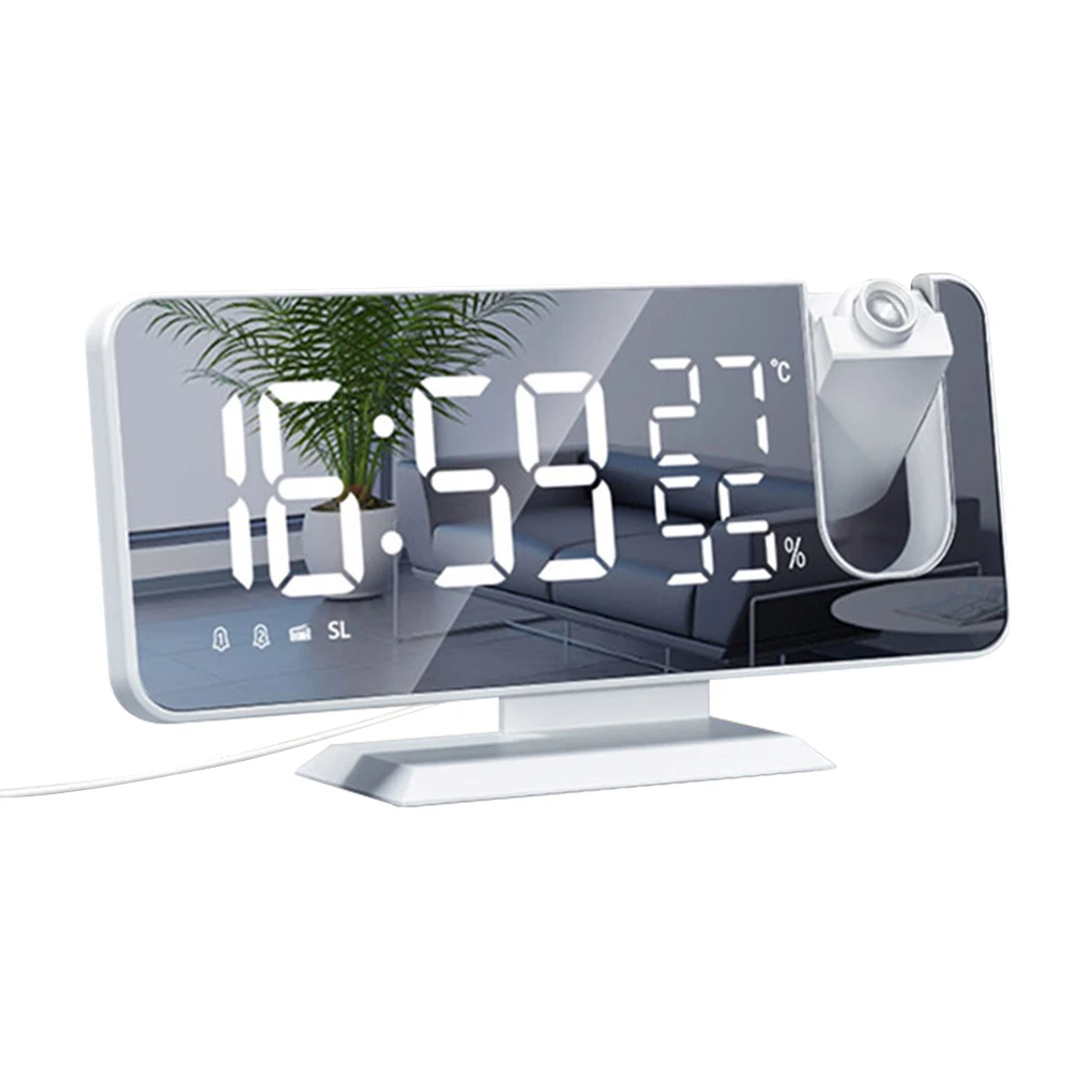 

FM Radio LED Digital Smart Alarm Clock Watch Table Electronic Desktop Clocks USB Wake Up Clock with projection Time Snooze
