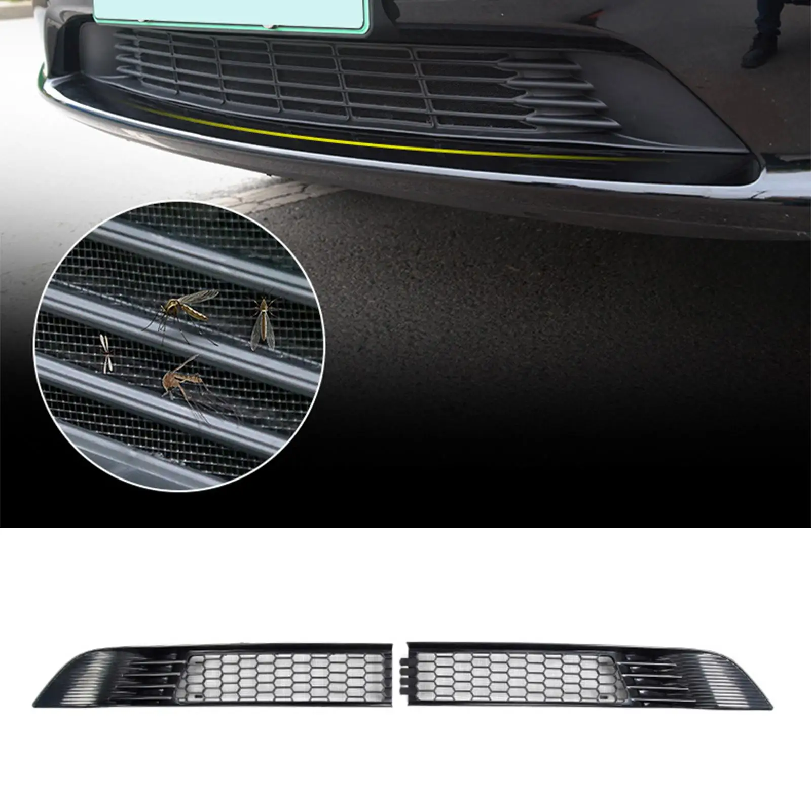 

Car Lower Bumper Net Easy to Install Avoid Clogging Block Tiny Debris Dust Front Bumper Grille for 2020 2021 2022