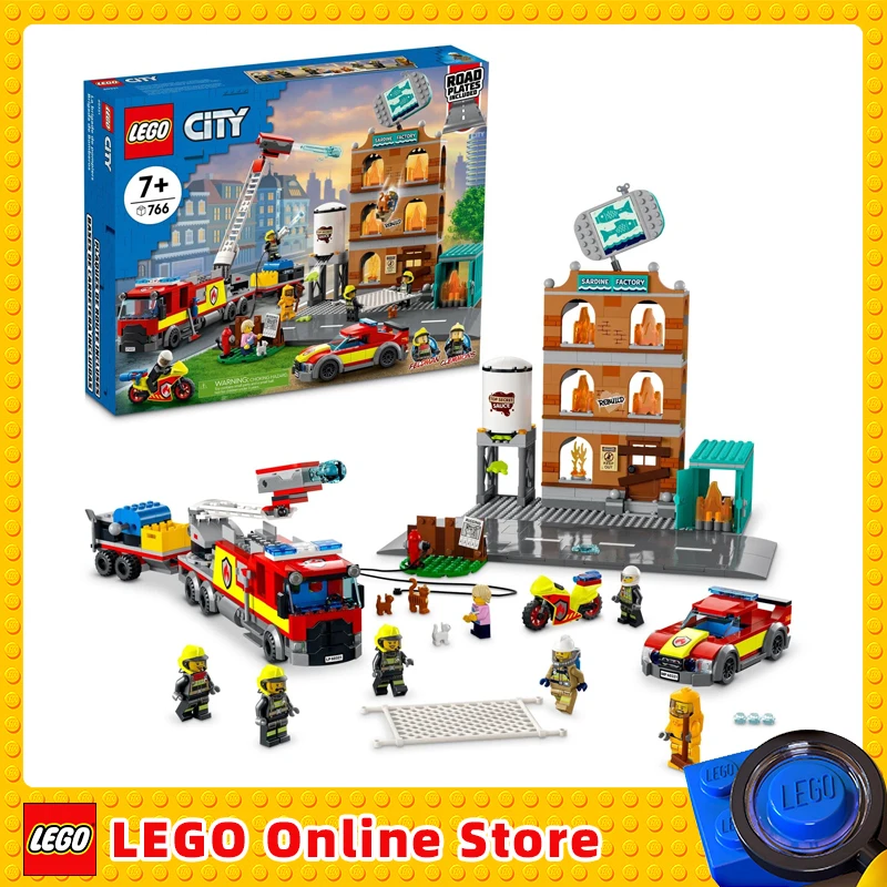 

LEGO City Fire Brigade 60321 Building Toy Set 3-level Sardine Factory with Fold-back Flames for Kids Boys Girls (766 Pieces)