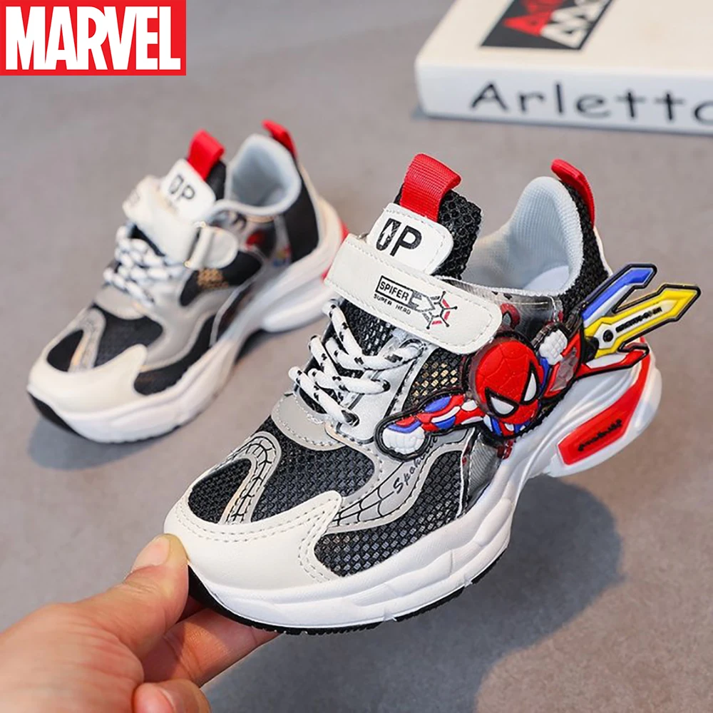 

Marvel Children's Breathable Mesh Sneakers For Summer Boys Cute Cartoon Spider-man Casual Shoes Kids Fashion Soft Bottom Sneaker