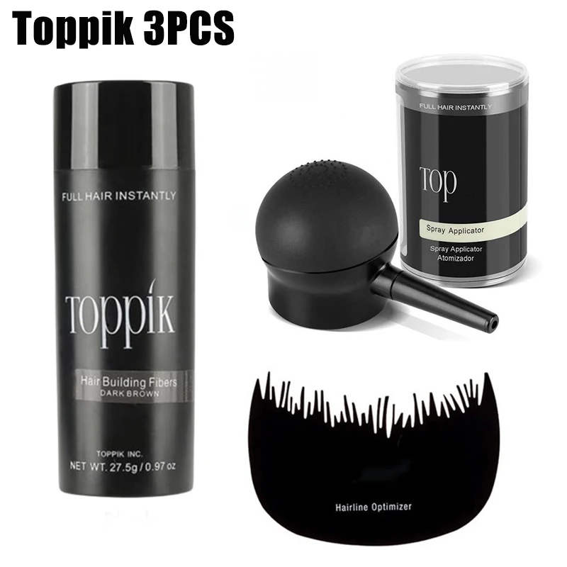 

Toppik Hair Fibers Regrowth Powders Keratin Applicator Hair Building Fibers Spray Pump Hair Growth Products Beauty Health 27.5g