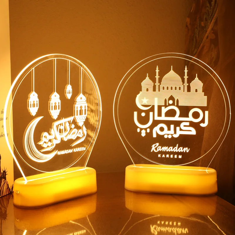 

3D Ramadan festival led decorative lights ornaments Gould festival atmosphere decoration lanterns Eid al-Fitr night lights