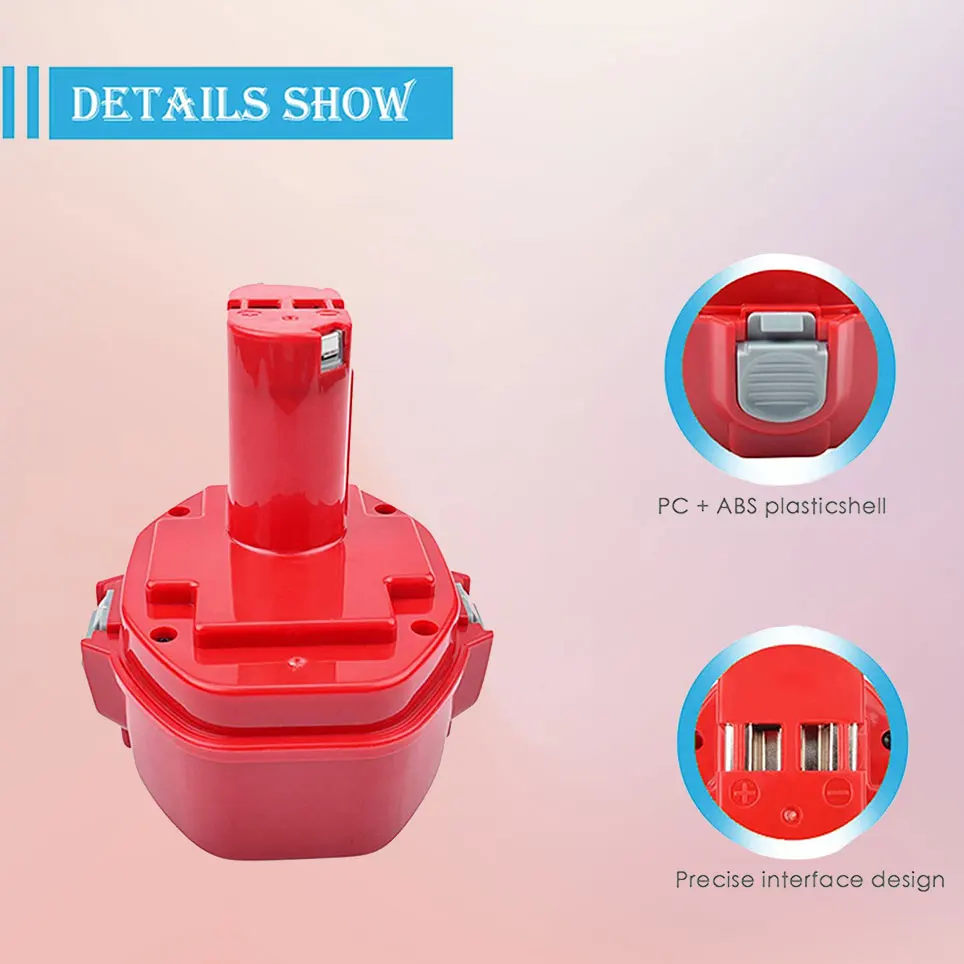 

2022 14.4V 12800mAh compatible with Makita 193158-3 1051D 4033D 5094D 6280D 8280D JR140D ML140 1420 NiMH battery replacement