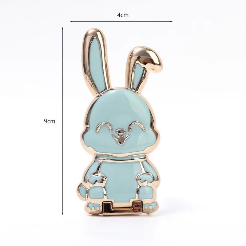 Universal Finger Ring Phone Holder Desktop Ultra-thin Cartoon Rabbit Phone Stand Foldable Buckle Adhesive Pull Rod Support Frame images - 6