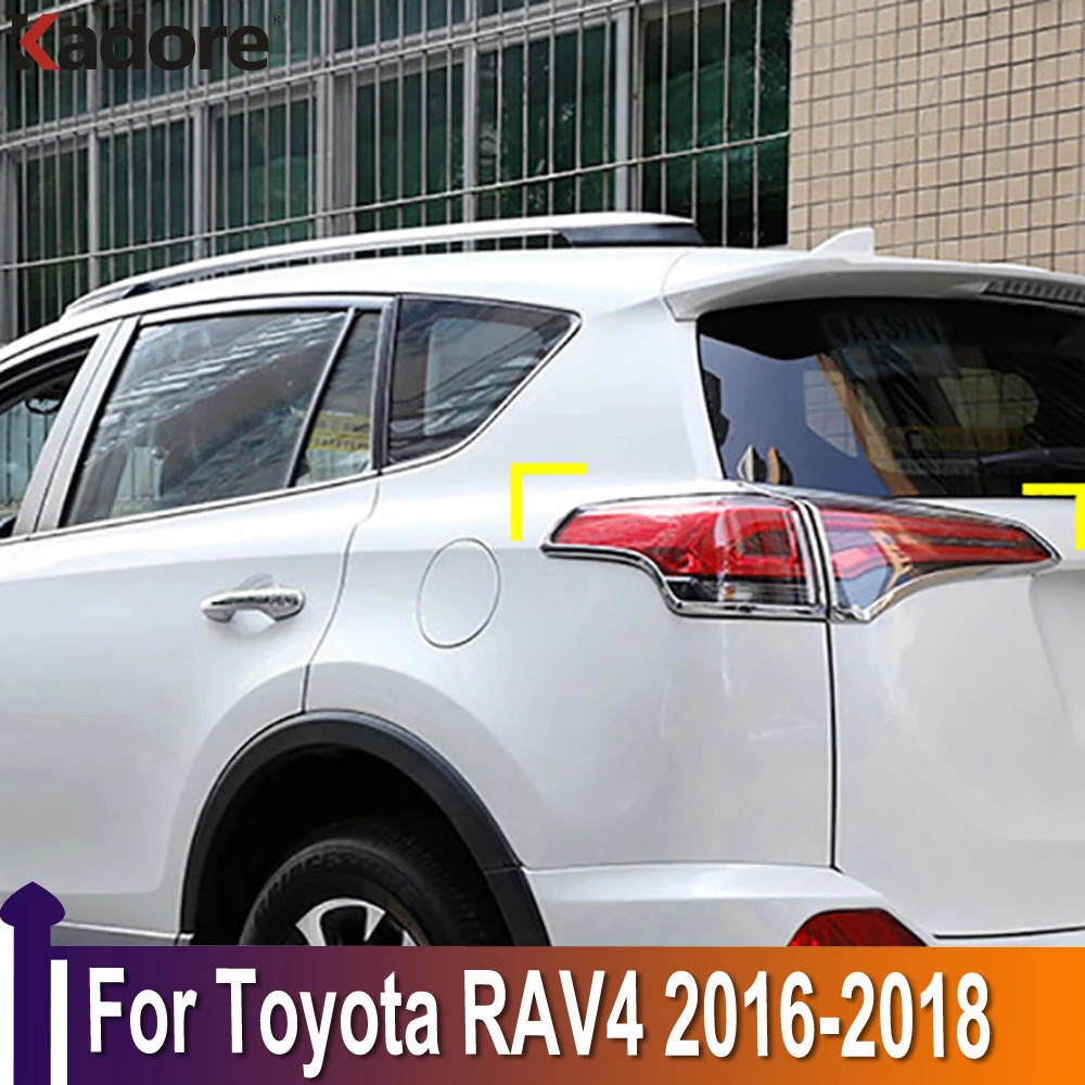 

For Toyota RAV4 RAV 4 2016 2017 2018 Rear Light Lamp Cover Trim Tail Light Cover Frame Protector Car Sticker Accessories Chrome