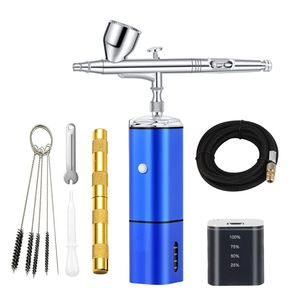 

Easy Use Airbrush With Compressor Portable High Pressure Art Design Nail Paint Foundation Makeup Model Tattoo Barber Salon Tools