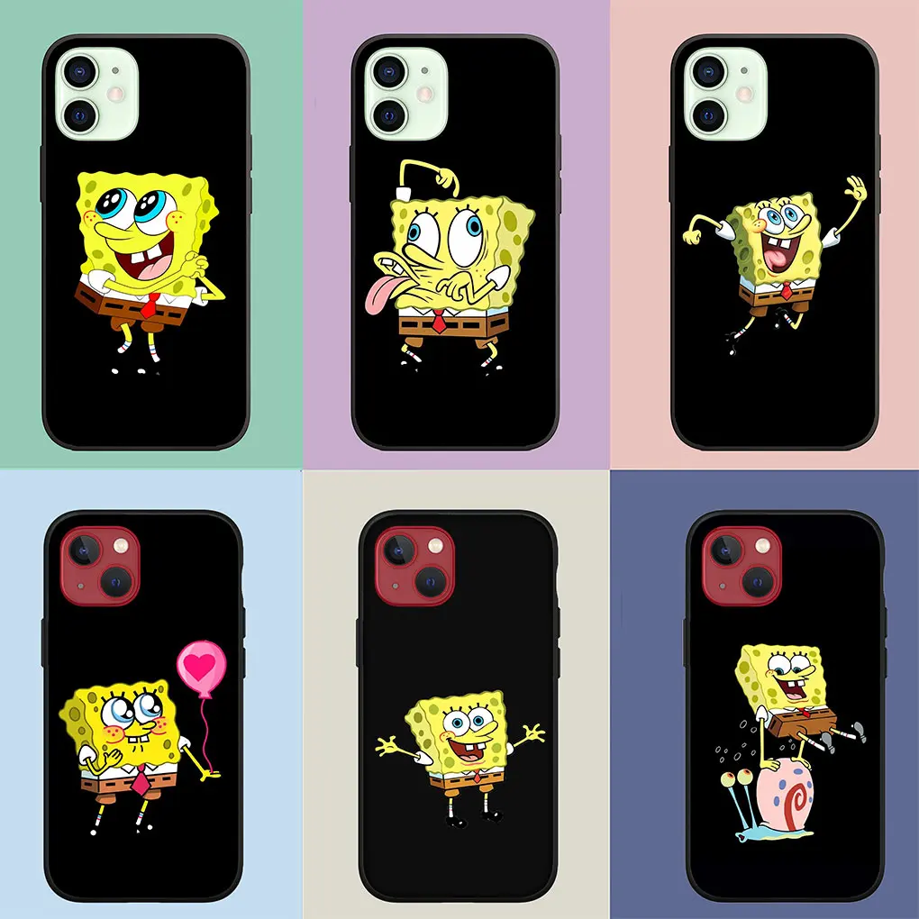 Черные S-образные штаны мягкий чехол с чехлом для телефона iPhone 14 13 12 Mini 11 Pro X XR XS Max 6