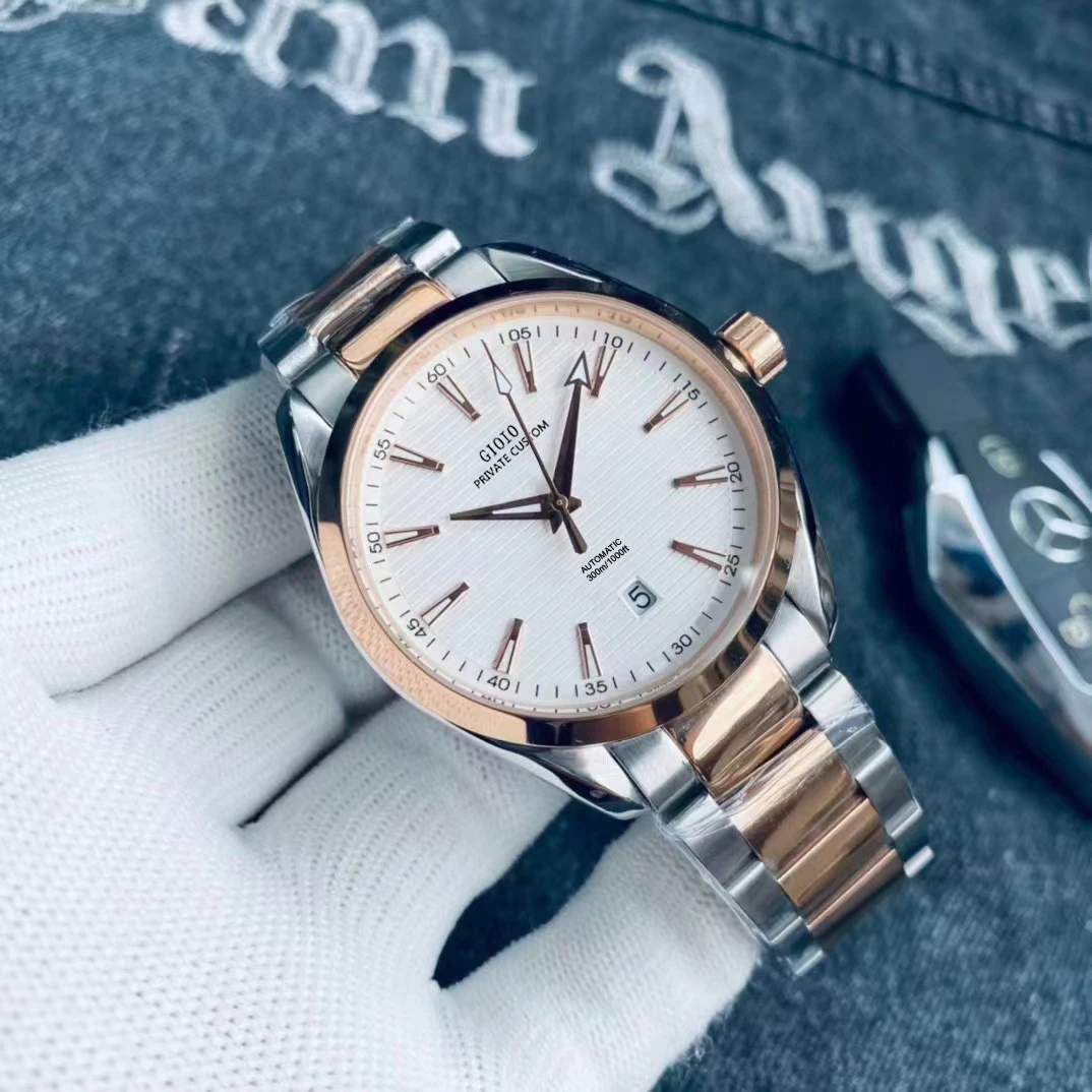 

automatic mechanical men watch black blue rubber