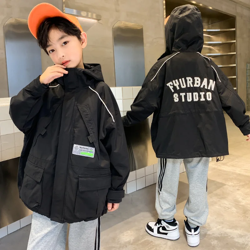 Пальто для мальчиков куртка хлопковая верхняя одежда ветровка весенне-осеннее