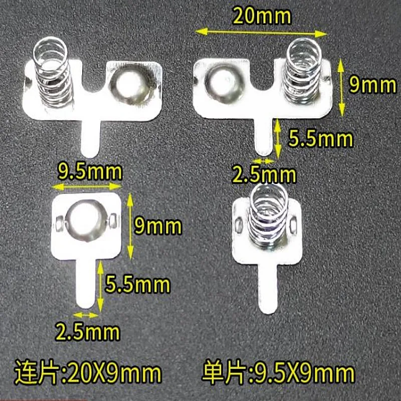 

Пружина аккумулятора 100 шт., пружина аккумулятора 7 #, 3 аккумулятора, пружинный контакт 20*9/9, 5*9 мм, одиночная биполярная пружина аккумулятора