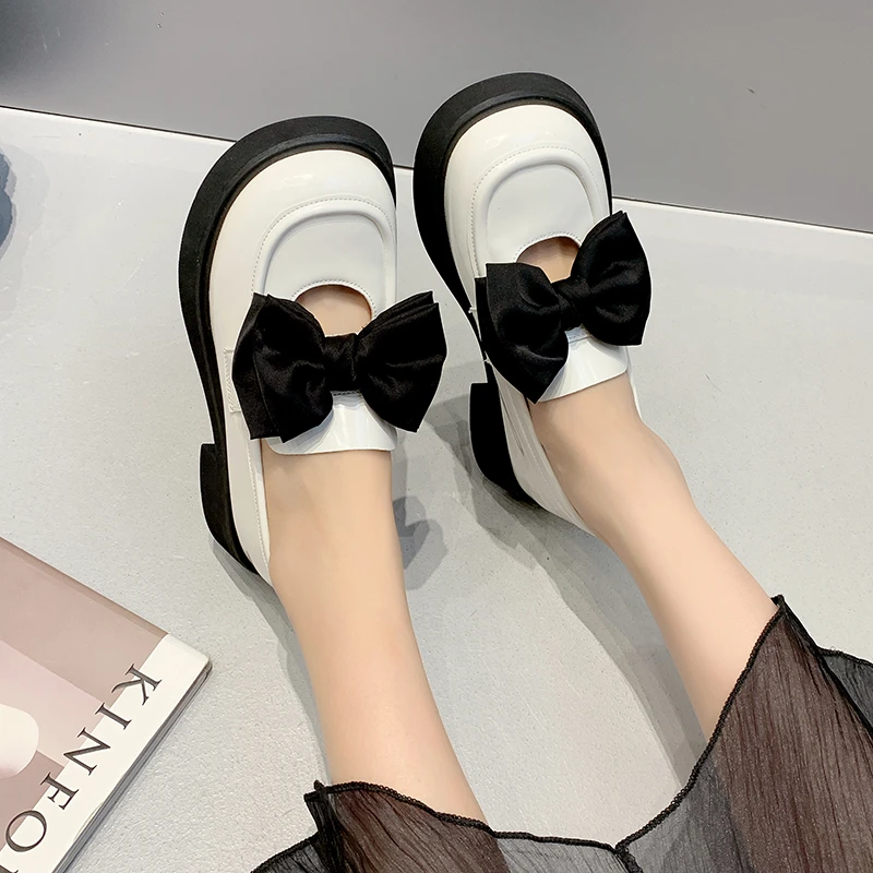 

Lolita Mary Janes Women Shoes 2022 New Brand Bow Flats Casual Retro Shoes Summer Sandals Autumn Party Dress Oxford Mujer Zapatos