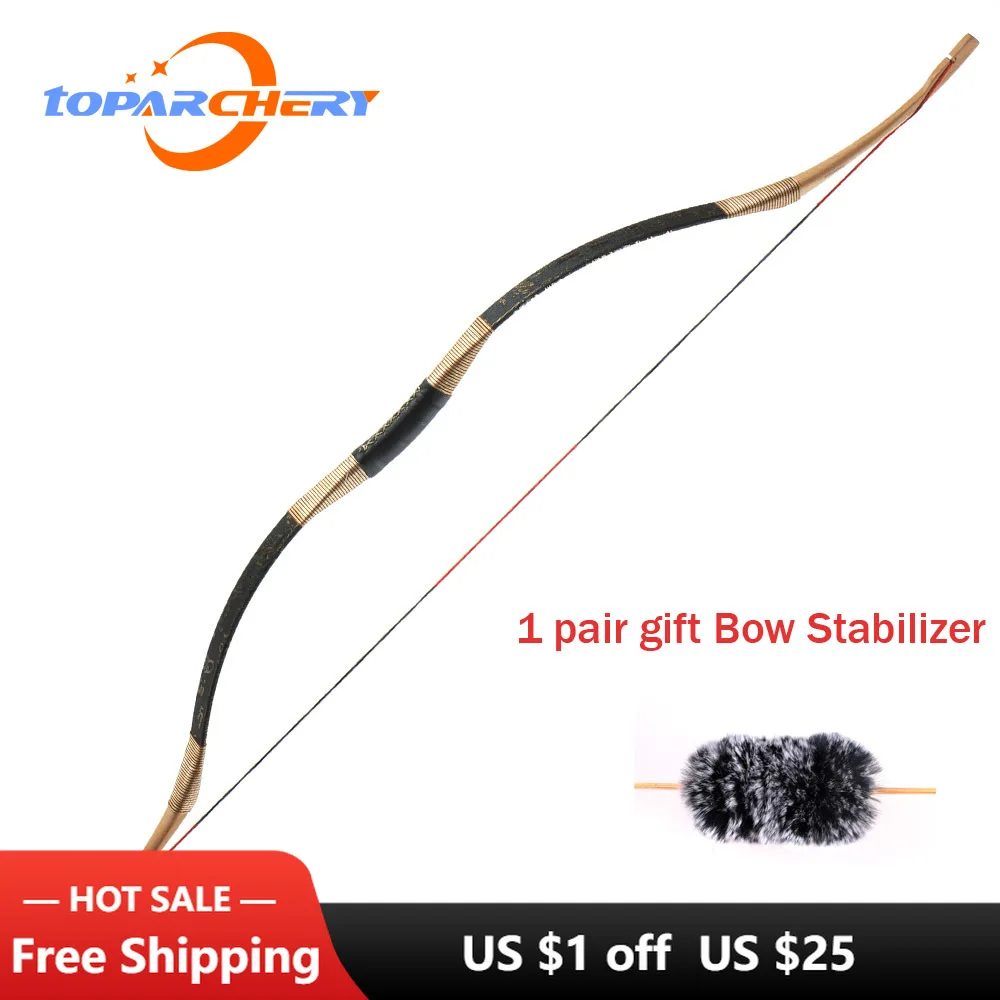 TOPARCHERY Traditional Bow Archery Hungarian Style Handmade Longbow Horsebow 30-50 lbs