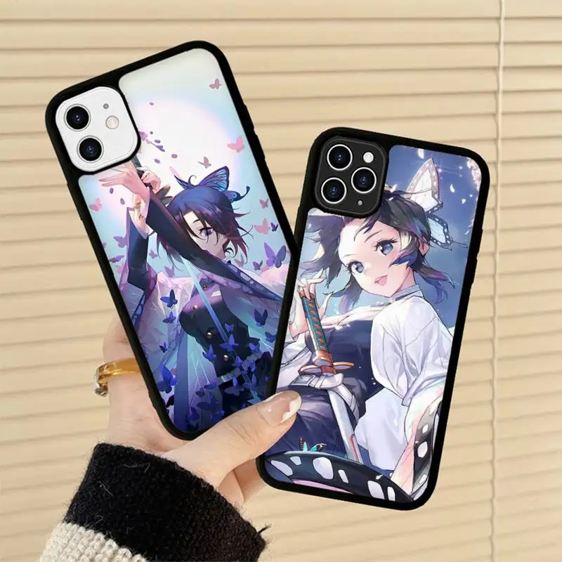 

Anime Demon Slayer Kanao Shinobu Phone Case Silicone PC+TPU Case for iPhone 11 12 13 Pro Max 8 7 6 Plus X SE XR Hard Fundas