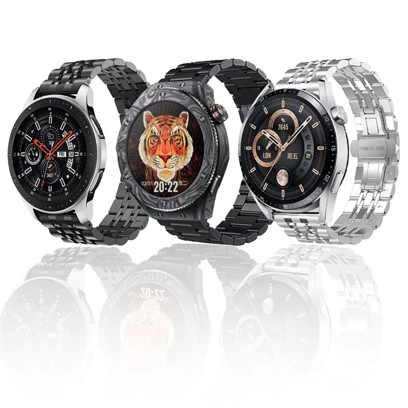 

Металлический Ремешок Для Huawei Watch GT2 Pro/2e/GT 2022/2 46 мм, браслет из нержавеющей стали, ремешок для Samsung Galaxy Watch 3 45 мм, браслет